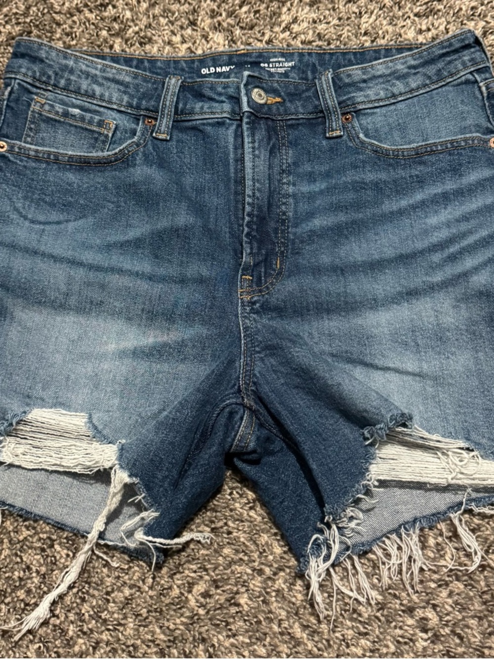 Old Navy High-Rise OG Straight Dark Blue Denim Jeans